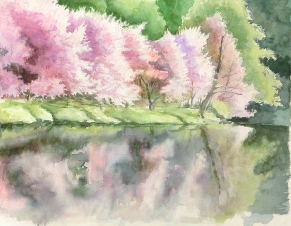 【咲き誇る桜】アクリル画 F3 風景画 絵画 咲き誇る桜】アクリル画 F3 風景画 絵画 咲き誇る桜】アクリル画