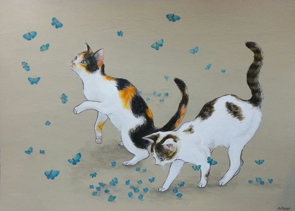 猫の絵、ものタイルに猫の絵を描いています。 昔々あるところにいた猫の絵46 drawing a cat46 - YouTube