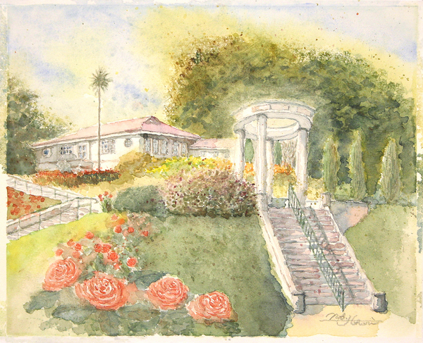 絵画 インテリア 玄関 アート 風景画 水彩 横浜 イギリス館 水彩画　イギリス館 　Watercolor