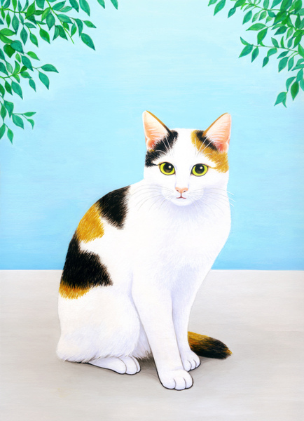【レビューを書けば送料当店負担】 水辺の三毛猫」 by 北原佳｜Artmeter｜暮らしを彩るアートが 絵画