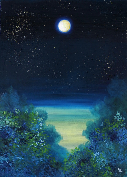 油絵 絵画 【冬の森の満月】 油絵 絵画 【冬の森の満月】 | HIROSHI1990