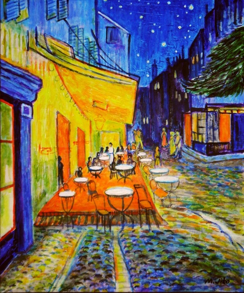夜のカフェテラス」 by ToshiJapon｜Artmeter｜暮らしを彩る