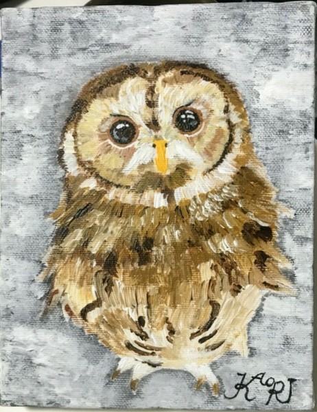 原画 アート 絵画 画家 フクロウ 梟 鳥 雛鳥 小鳥 縁起物 動物 白い鳥 雨 原画 アート 絵画 画家 フクロウ 梟 鳥 雛鳥 小鳥 縁起物 動物