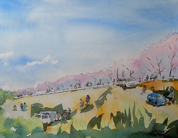 風景画 熊谷桜堤」 by 山田太郎｜Artmeter｜暮らしを彩るアート