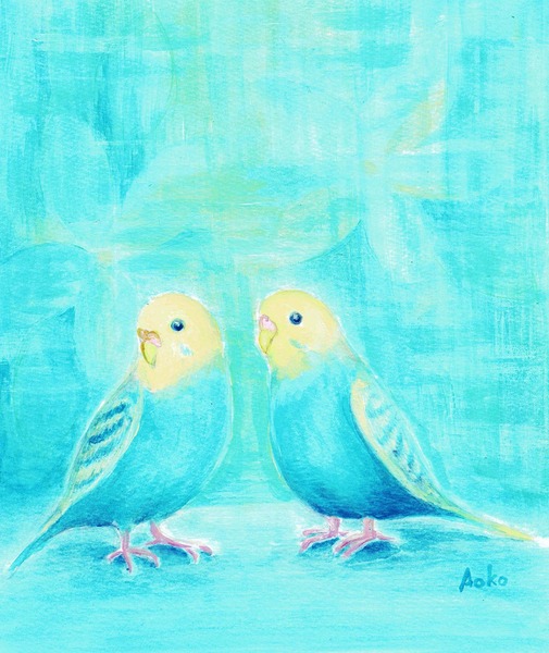 小鳥を抱く oil painting 原画 トリ 鳥 - メルカリ