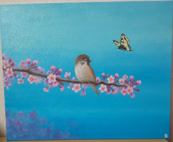 桜と雀と蝶