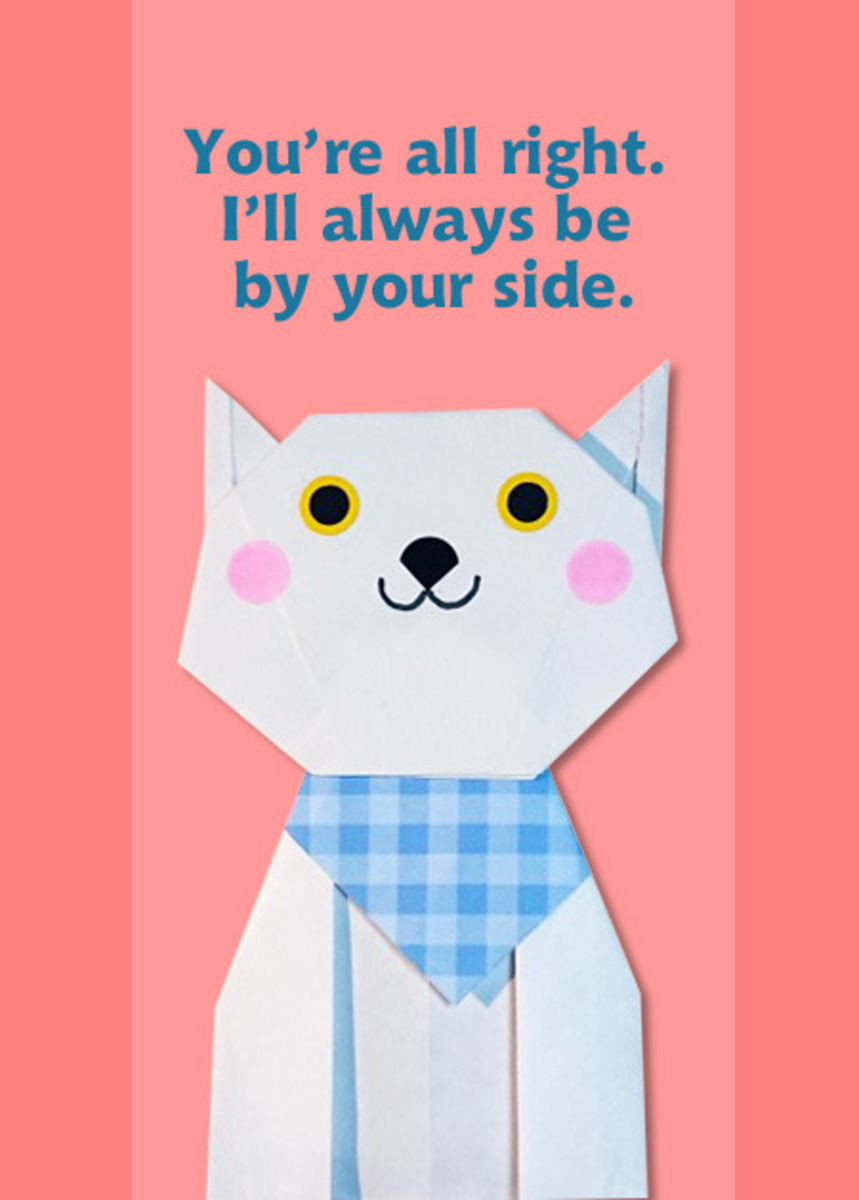 【折り紙でデザイン絵画】猫★大丈夫。私はいつもあなたの味方です。