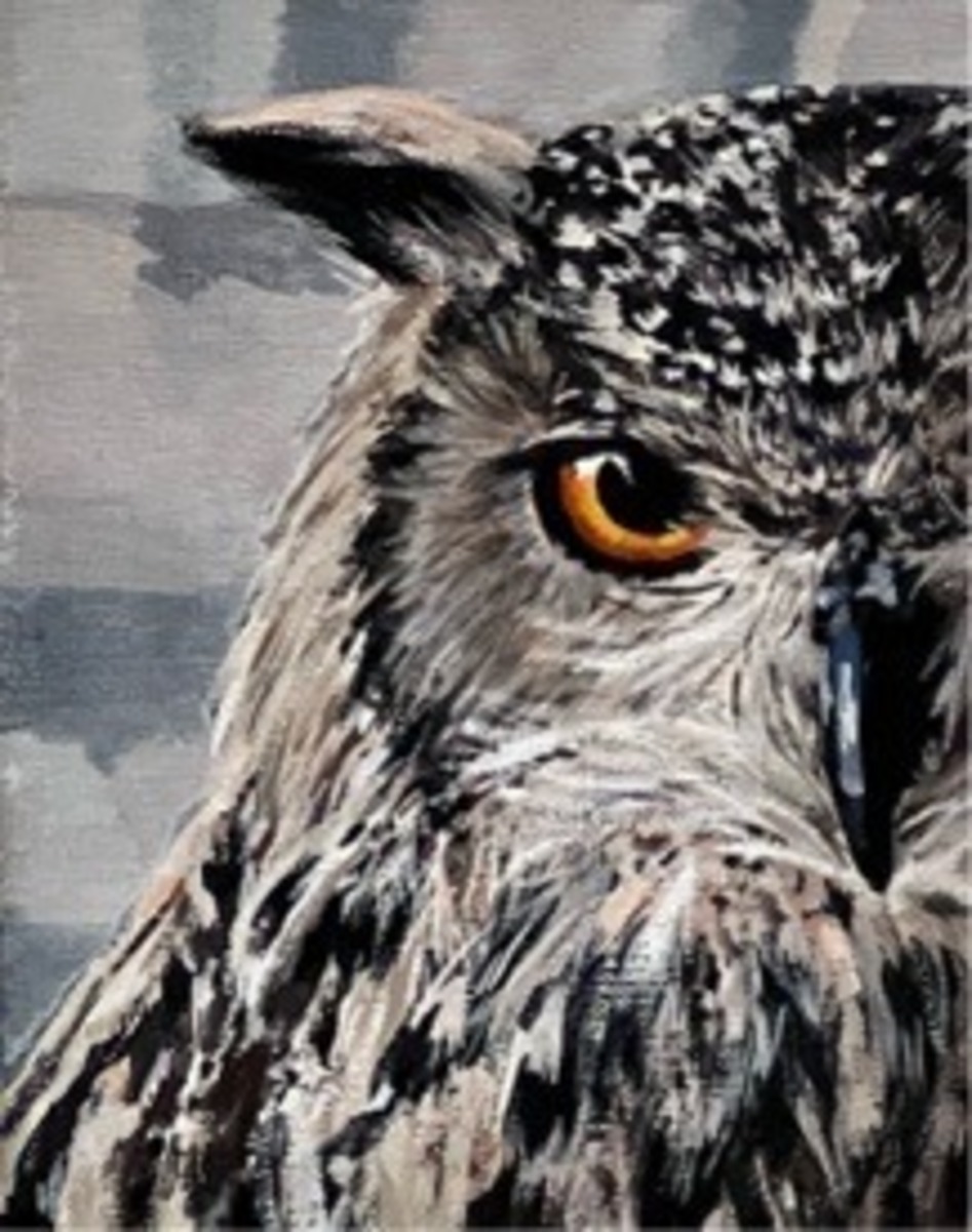 ミミズク」 by おまめ｜Artmeter｜暮らしを彩るアートが、きっと見つかる