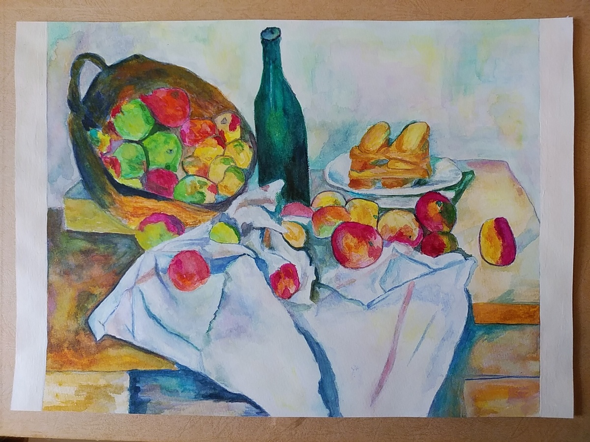 りんごのある静物」 by BluerOcean｜アート・絵画の販売(通販)サイト 