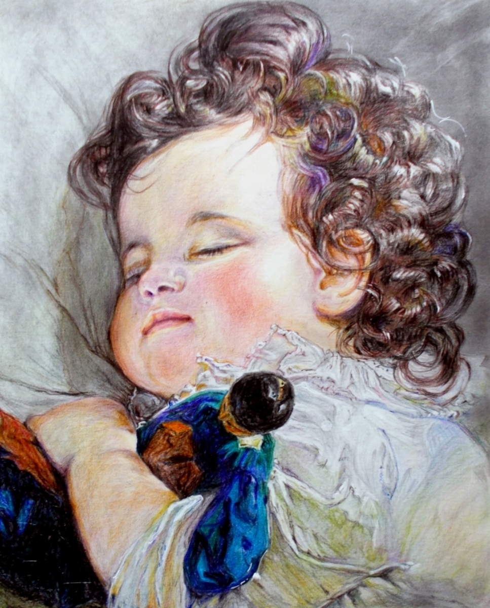 「2歳のマリー・フランツィスカ王女」模写