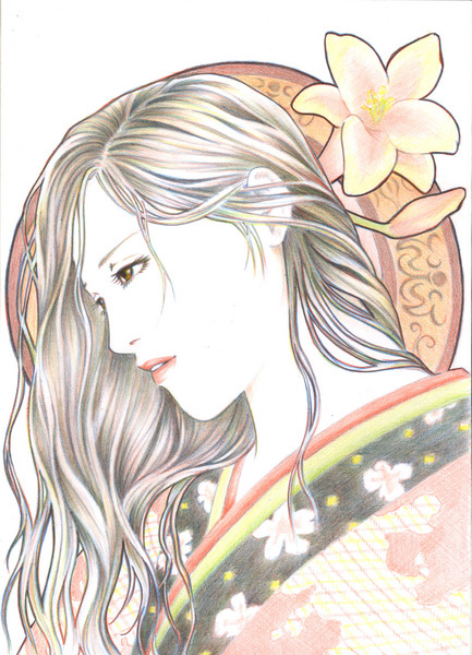 話題の人気 乱れ髪」 by しいにゃん｜Artmeter｜暮らしを彩るアートが 絵画