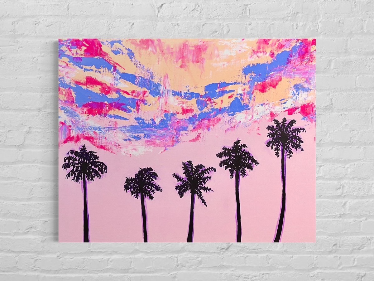 Sunset palm tree