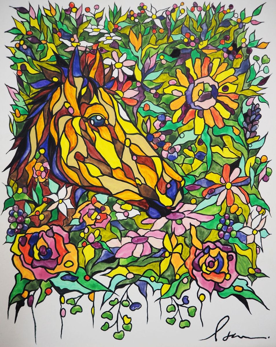 Flower and horse 009