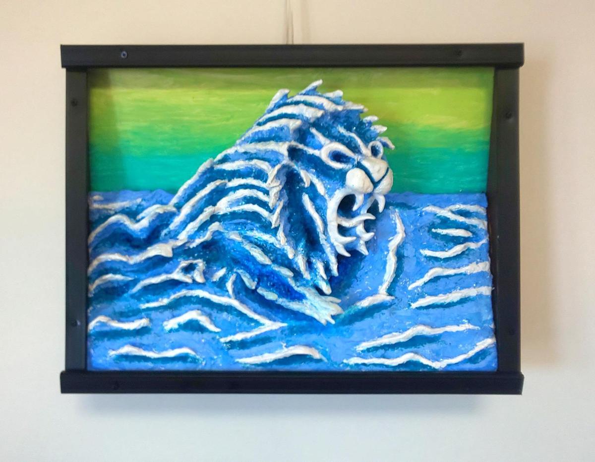 立体絵画「怒涛波が吠える」(3D絵画)