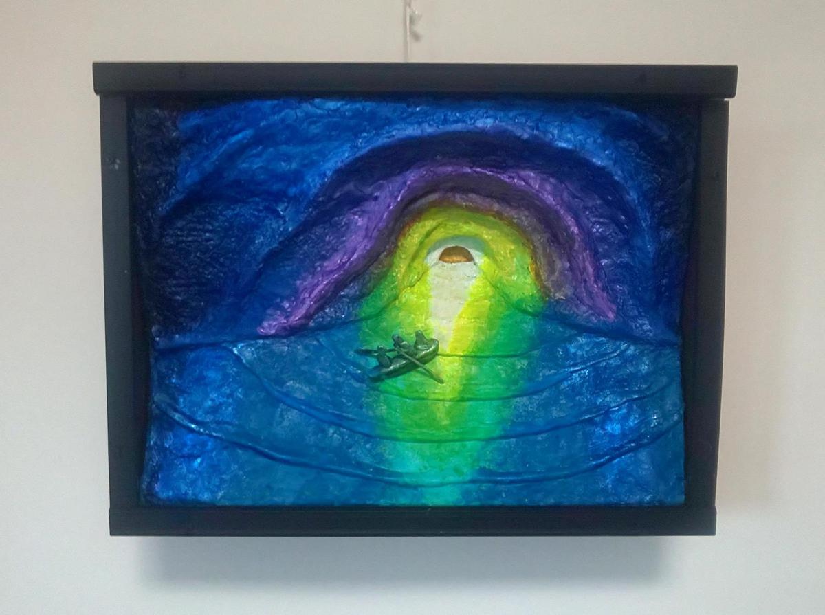 立体絵画「カプリ島、青の洞窟」(3D絵画)