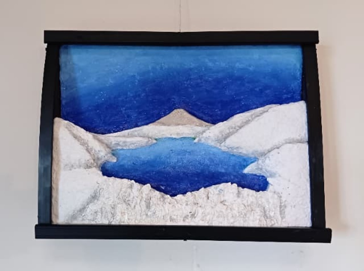立体絵画「本栖湖の冬景色」