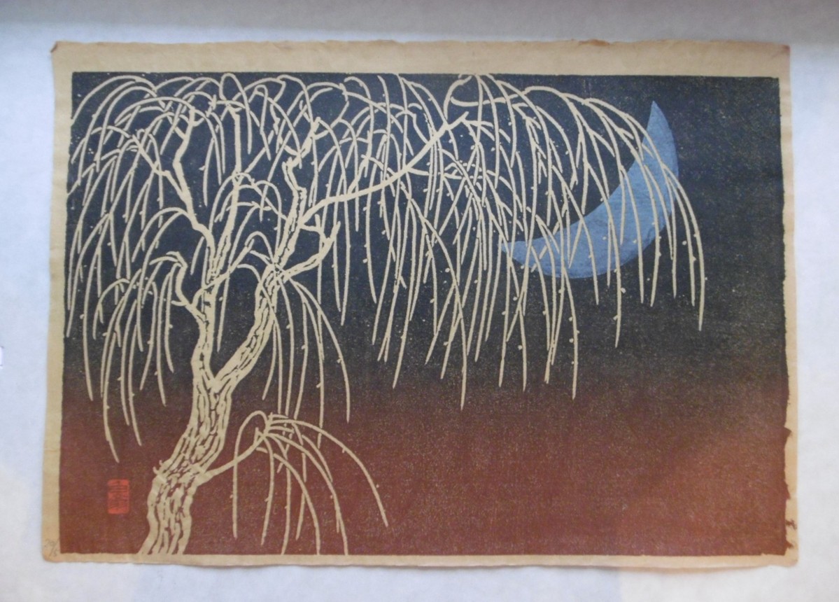 漆絵版画 「春の宵」5/20