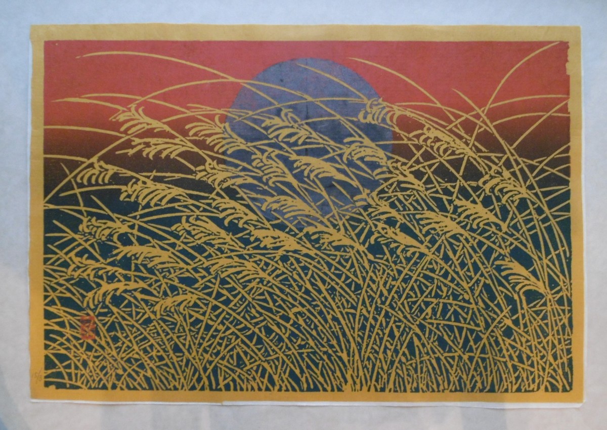 漆絵版画 「晩秋」3/15