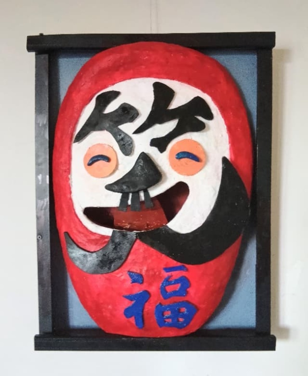 立体絵画「笑うダルマには福が来る」(3D絵画)