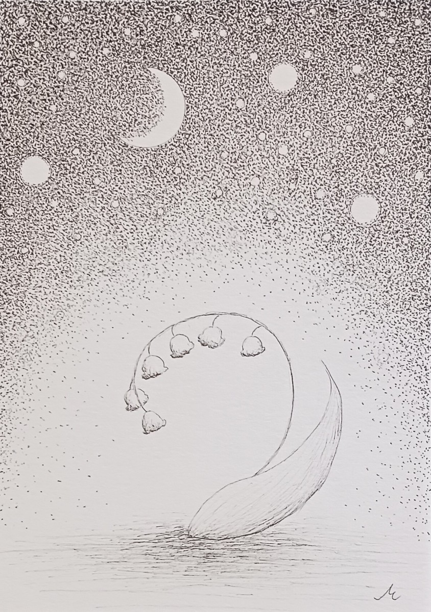 星と月とすずらん