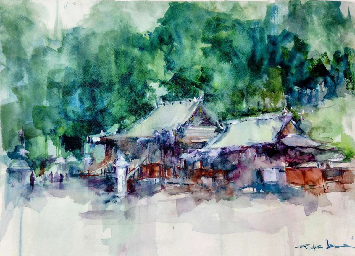 雨の二荒山神社