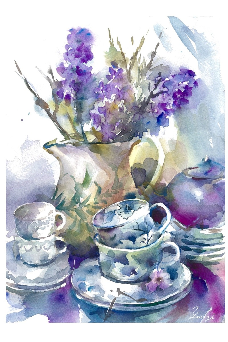 水彩画 原画 栄花