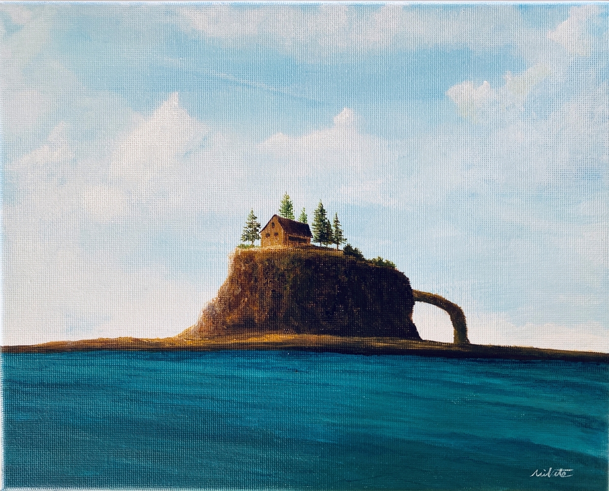 青い海の小さな島の暮らし