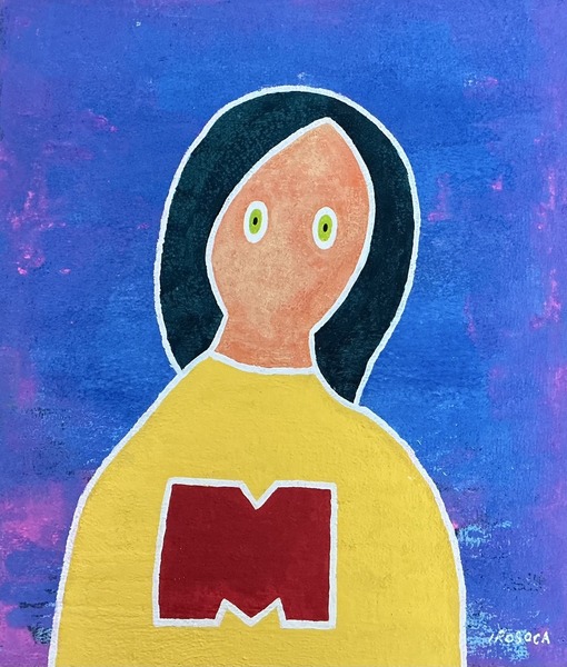 Mセーターの女の子
