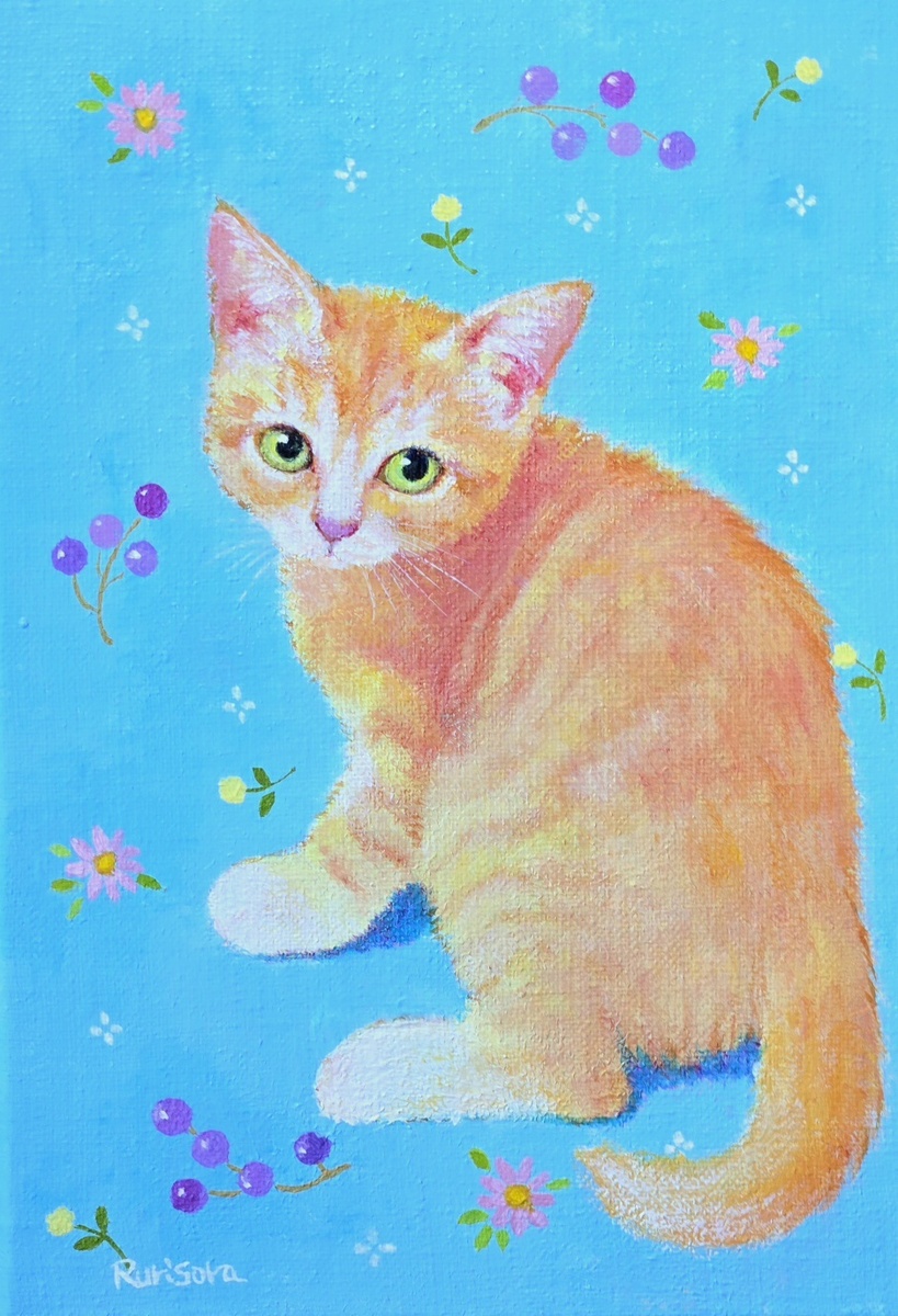 オレンジ色のふわふわ