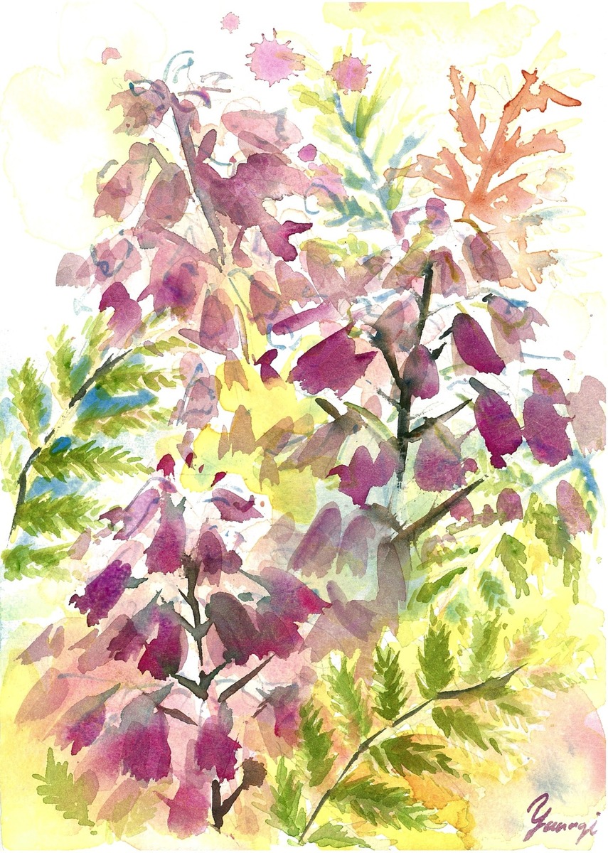 水彩画 原画 ジャカランダ