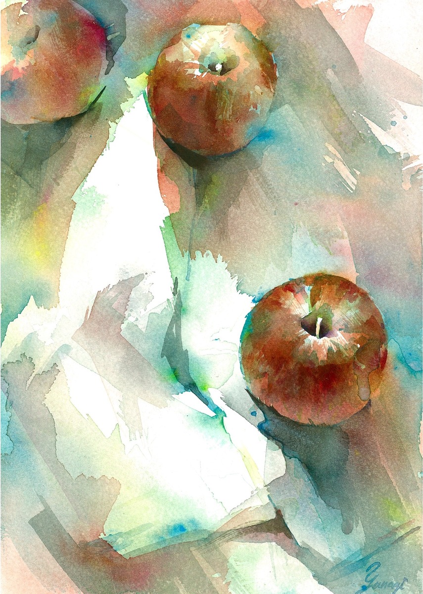 水彩画 原画 点々