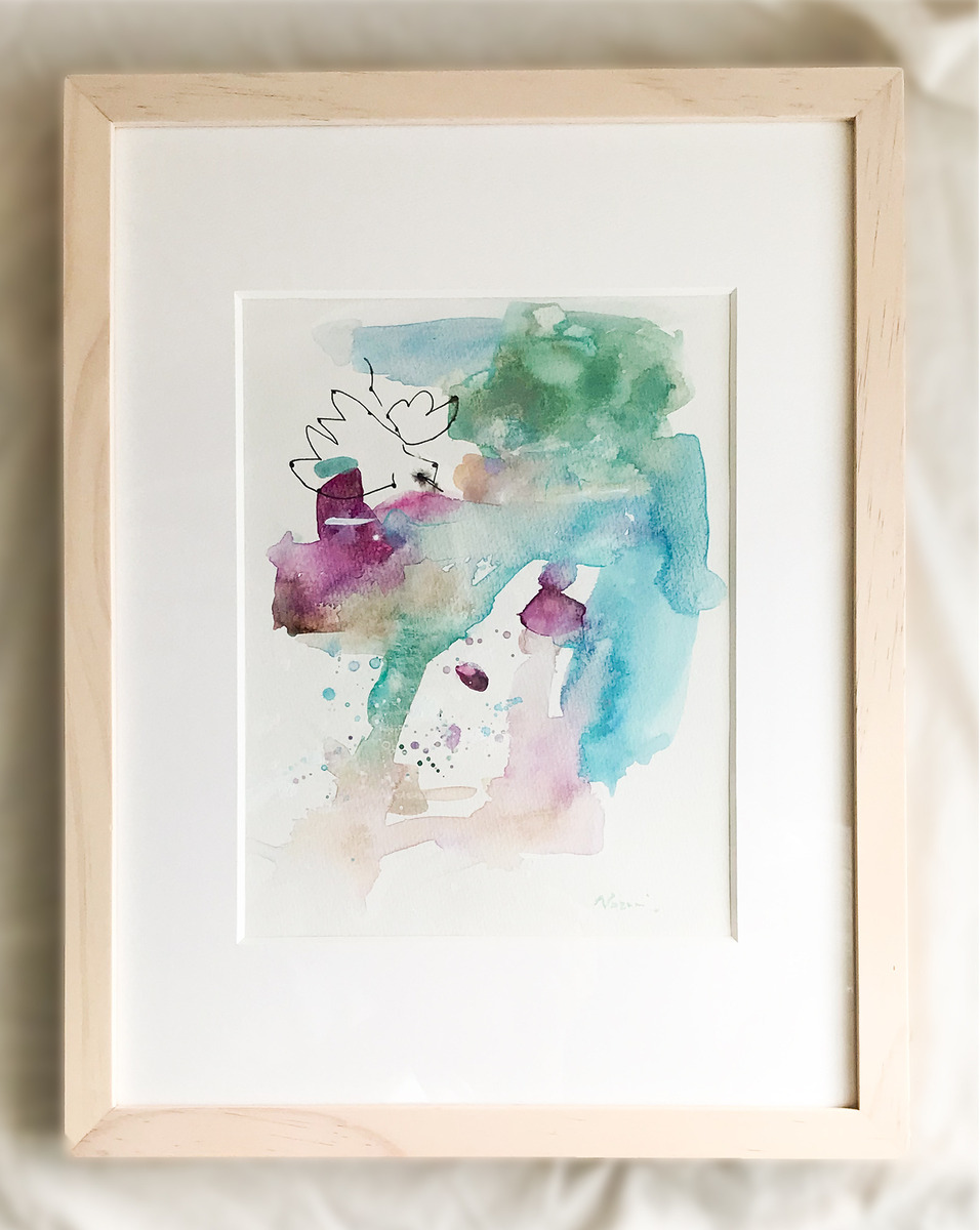 鳥の水空・Bird Water Sky(額入り)