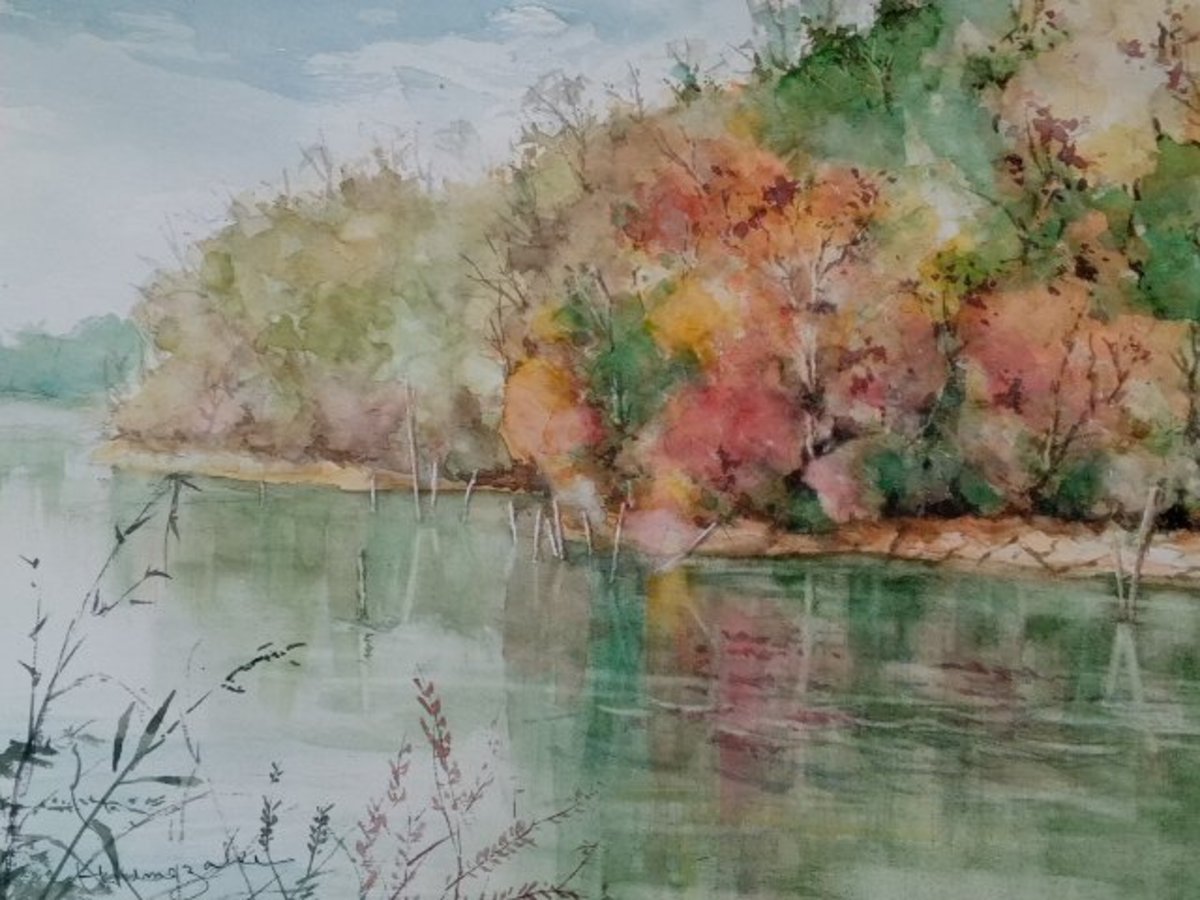 紅葉の池のある公園