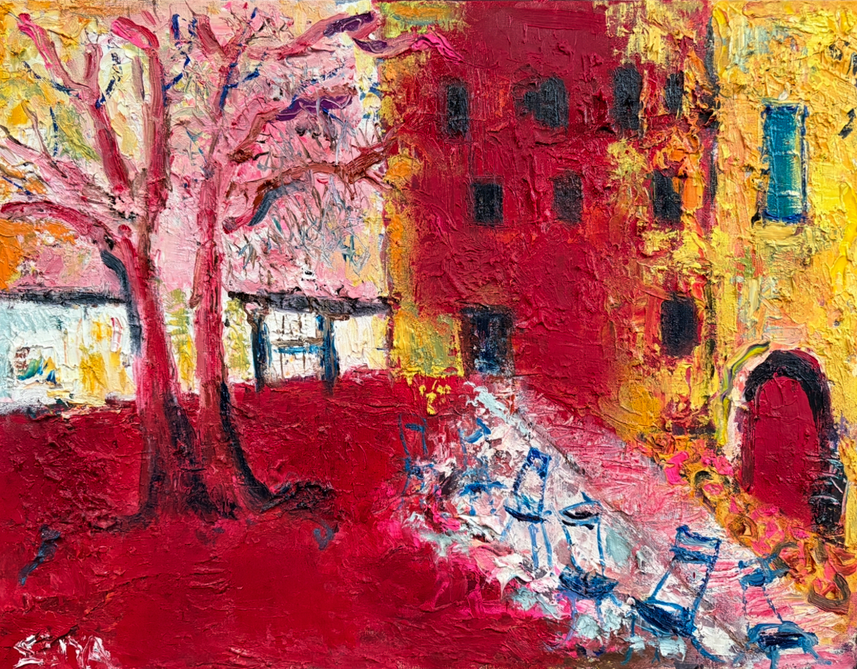 黄色いオープンカフェ