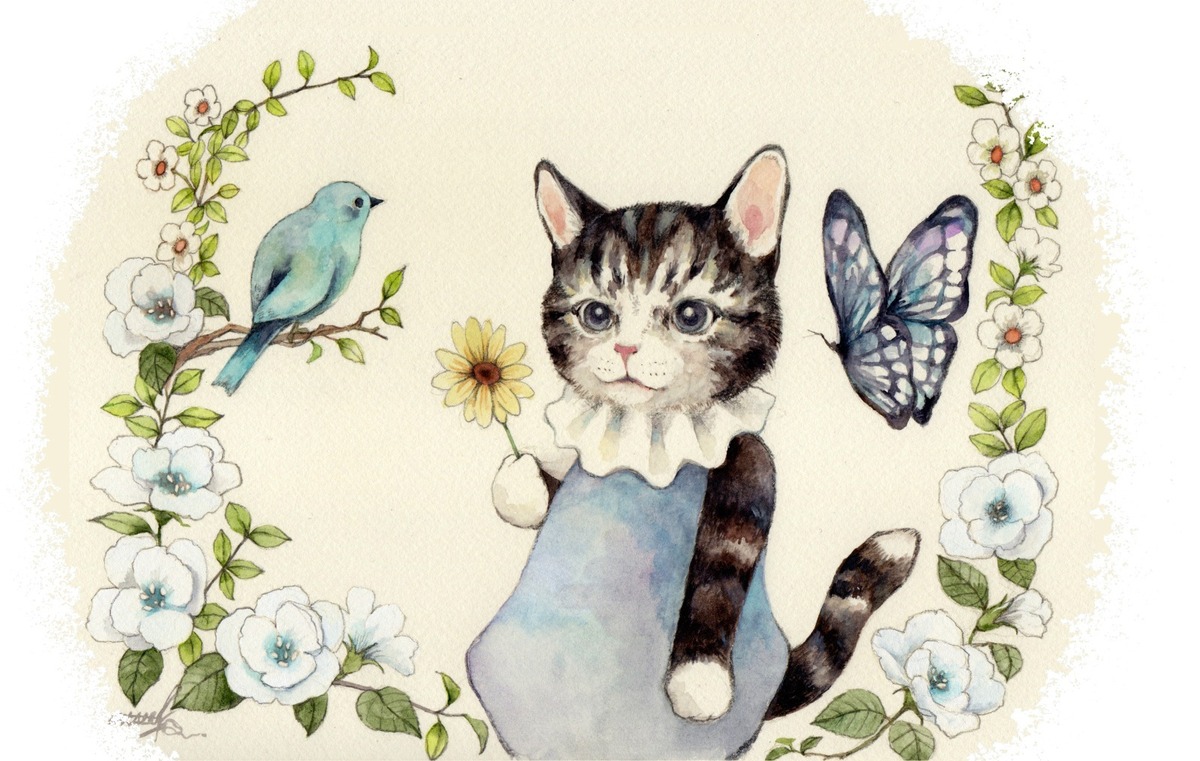 猫と小鳥と蝶々