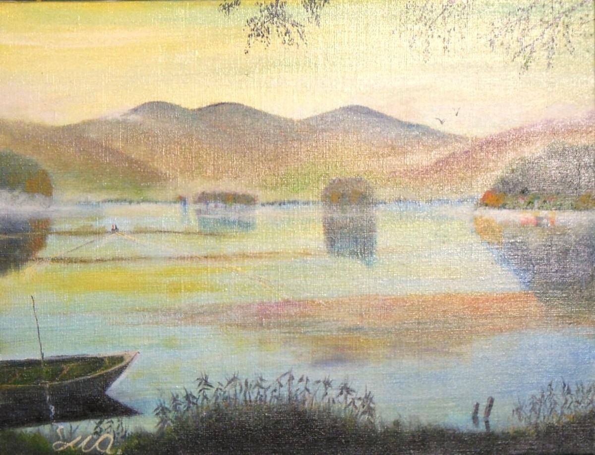 曾原湖の秋 f-6号