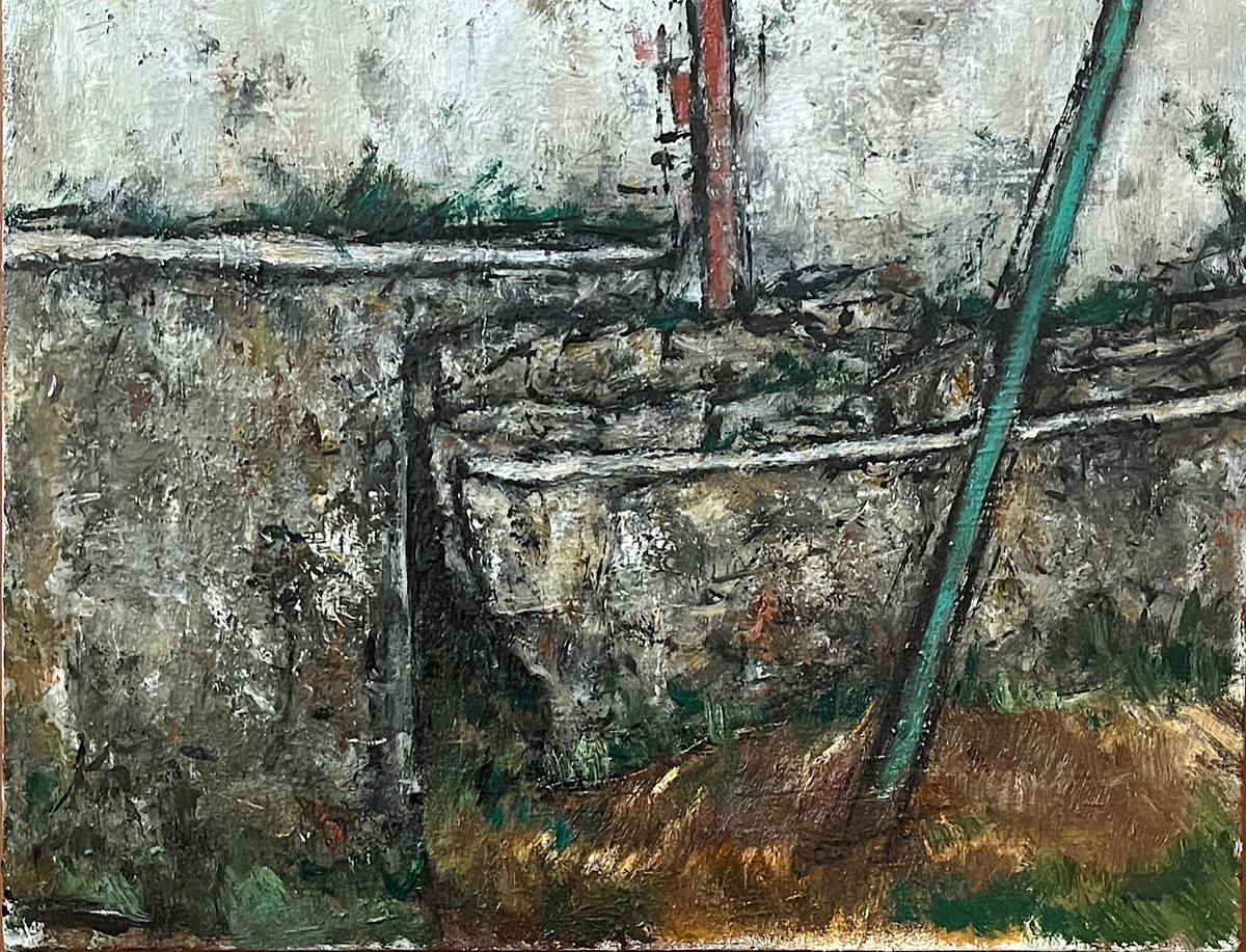 用水そばの風景