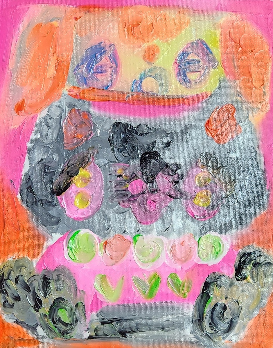 わんちゃん帽子をかぶるねこのロロ