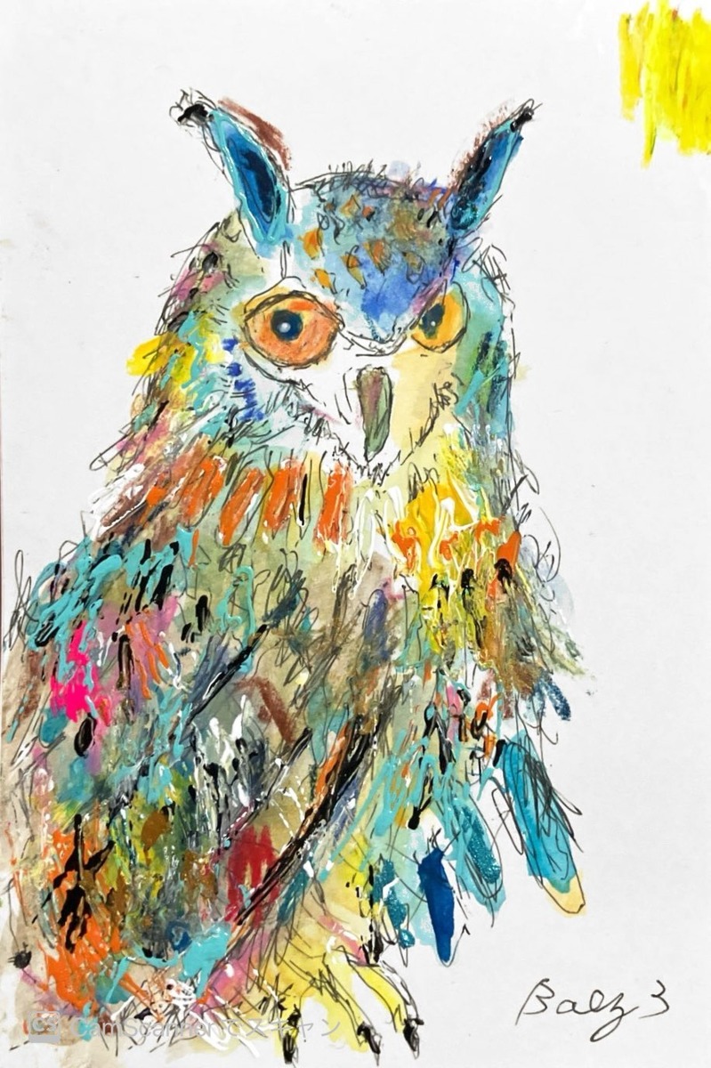 【幸運を運ぶミミズク】