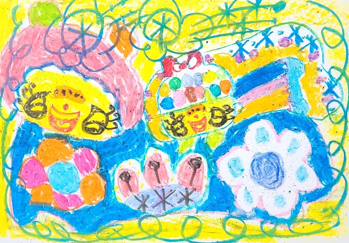 くまちゃんにのるエミリーちゃん