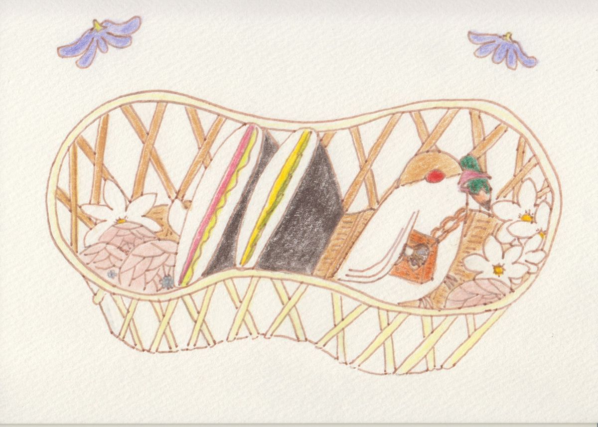 伝書文鳥とおにぎらず