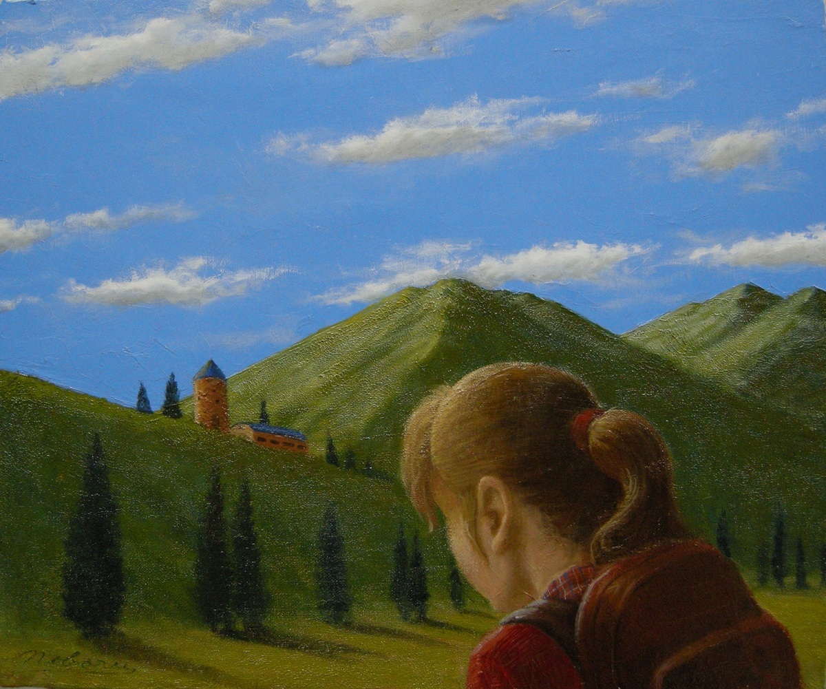 秋の高原「山ガール」