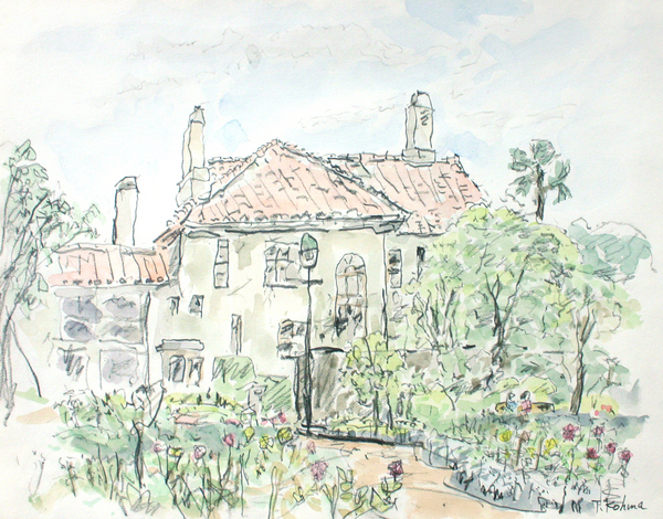 643＊バラのイギリス館 水彩画 原画 透明水彩画 - メルカリ