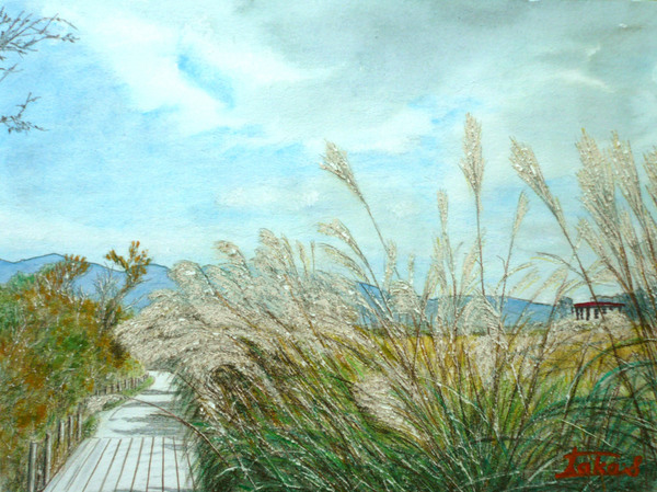 仙石原高原の夏 パステル画