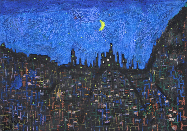 油絵 絵画【夜景の街】 油絵 絵画【夜景の街】 - メルカリ
