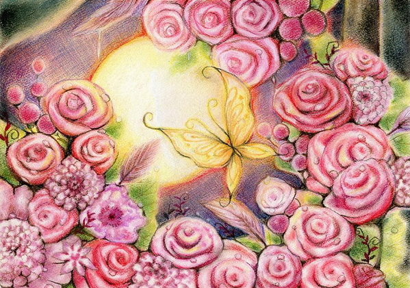 薔薇咲く月夜に」 by RAKKO(楽己)｜Artmeter｜暮らしを彩る