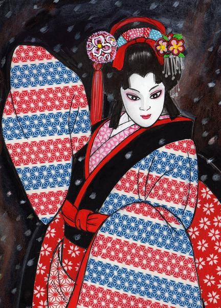 文楽 八百屋お七」 by 歌絵｜Artmeter｜暮らしを彩るアートが