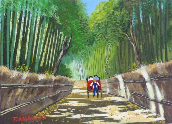 油絵 絵画【竹林】 楽天市場】手描き 油絵 絵画 額入り 油彩 手描き 竹林1 F6サイズ