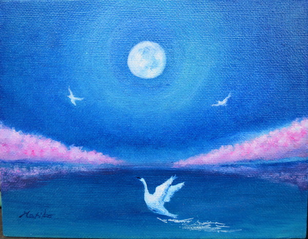 油絵白鳥