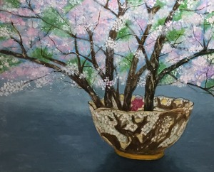 作品名:「春の風」 画家名:「Motoko」 コメント:「桜の花を、さくらの鉢に活けました。
色彩は、多少異なる場合があります。」 ART-Meter